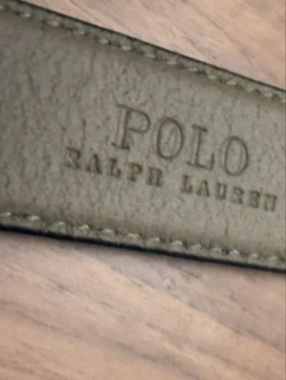 NWT Men's Polo Ralph Lauren Saffiano Olive Green Leather Belt with Silver Buckle